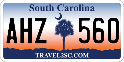 SC license plate AHZ560