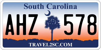 SC license plate AHZ578