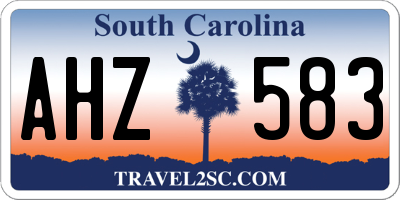 SC license plate AHZ583