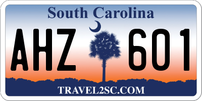 SC license plate AHZ601