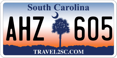 SC license plate AHZ605