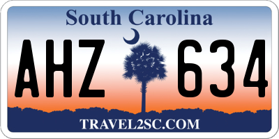 SC license plate AHZ634