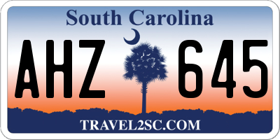 SC license plate AHZ645