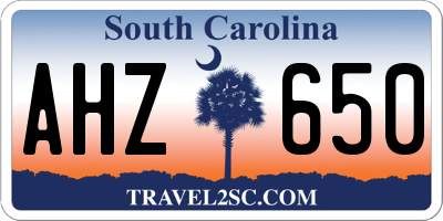 SC license plate AHZ650