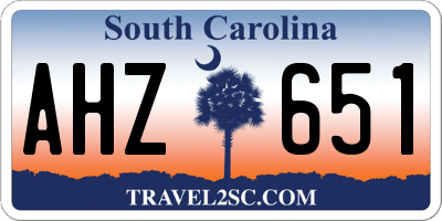 SC license plate AHZ651