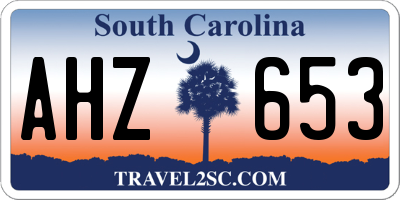 SC license plate AHZ653