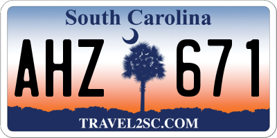 SC license plate AHZ671