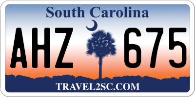 SC license plate AHZ675