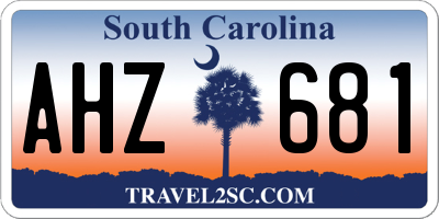 SC license plate AHZ681