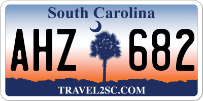 SC license plate AHZ682