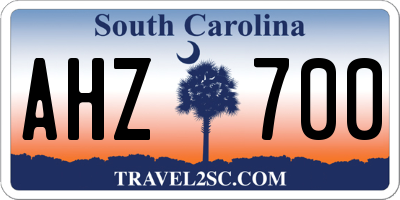 SC license plate AHZ700