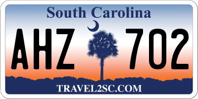 SC license plate AHZ702
