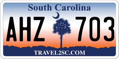 SC license plate AHZ703