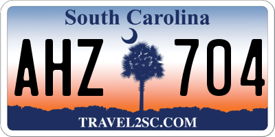 SC license plate AHZ704