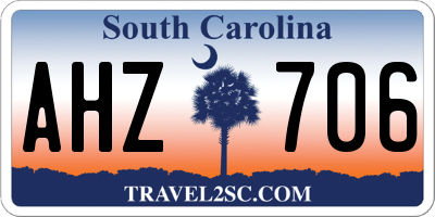 SC license plate AHZ706