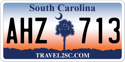 SC license plate AHZ713