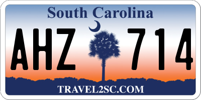 SC license plate AHZ714