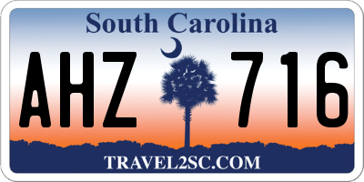 SC license plate AHZ716