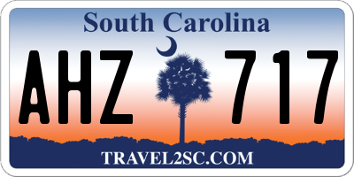 SC license plate AHZ717