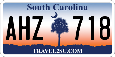 SC license plate AHZ718