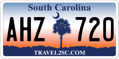 SC license plate AHZ720