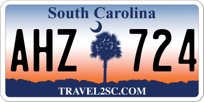 SC license plate AHZ724