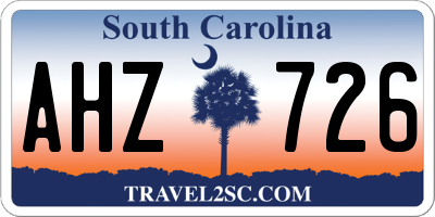 SC license plate AHZ726