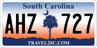 SC license plate AHZ727