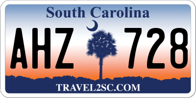 SC license plate AHZ728