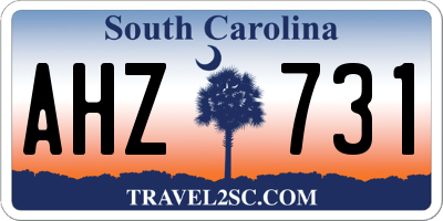 SC license plate AHZ731