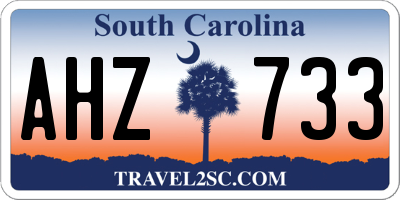 SC license plate AHZ733