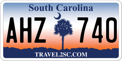 SC license plate AHZ740