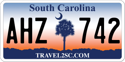 SC license plate AHZ742