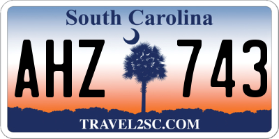 SC license plate AHZ743
