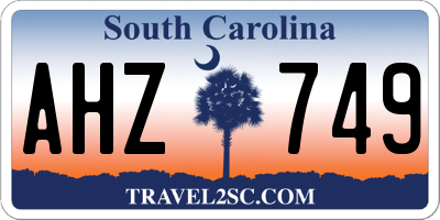 SC license plate AHZ749