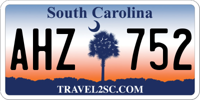 SC license plate AHZ752