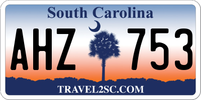 SC license plate AHZ753