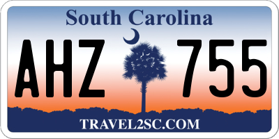 SC license plate AHZ755