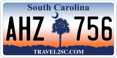 SC license plate AHZ756