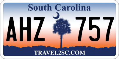 SC license plate AHZ757