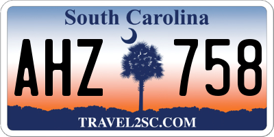 SC license plate AHZ758