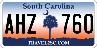SC license plate AHZ760