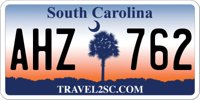 SC license plate AHZ762