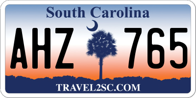 SC license plate AHZ765