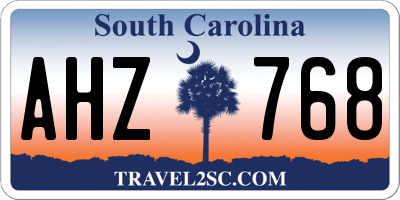 SC license plate AHZ768