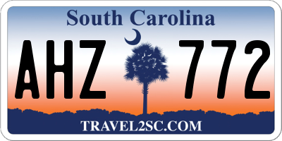 SC license plate AHZ772