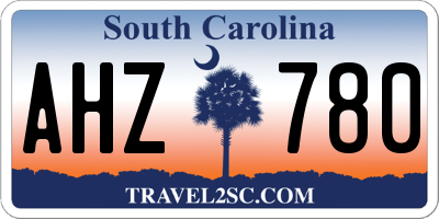 SC license plate AHZ780