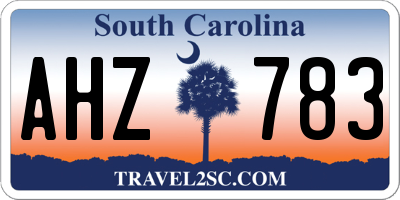 SC license plate AHZ783