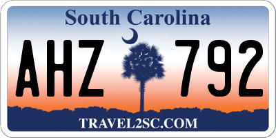 SC license plate AHZ792