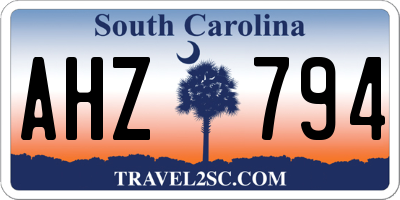 SC license plate AHZ794